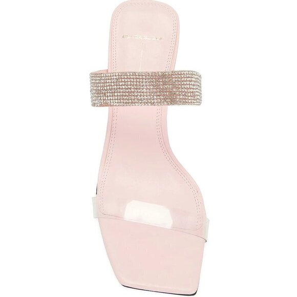 Black Suede Studio Cali SILVER Glitter Slide Sandal Womens Size 38.5 - Picture 3 of 14